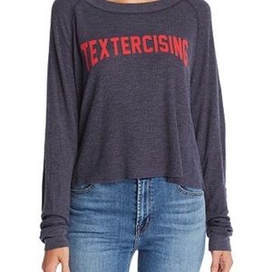 NWT Wildfox Textercising Waffle Knit Thermal Top S